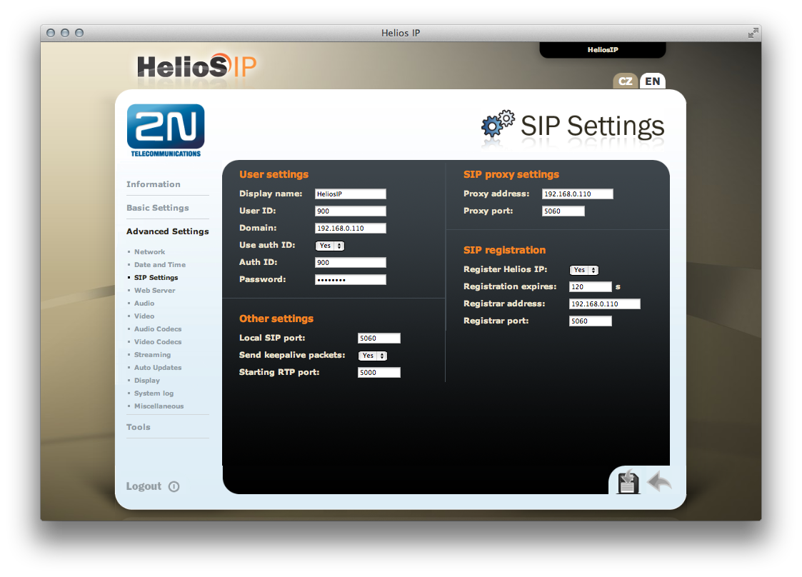 Esempio di configurazione per videocitofono 2N HELIOS IP