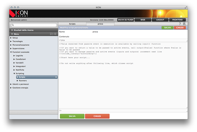Esempio di script personalizzato